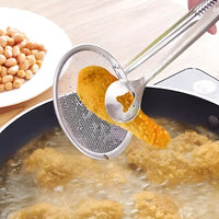 Thumbnail for Stainless Steel 2 in 1 Fry Tool Filter Spoon Snack Strainer with Clip