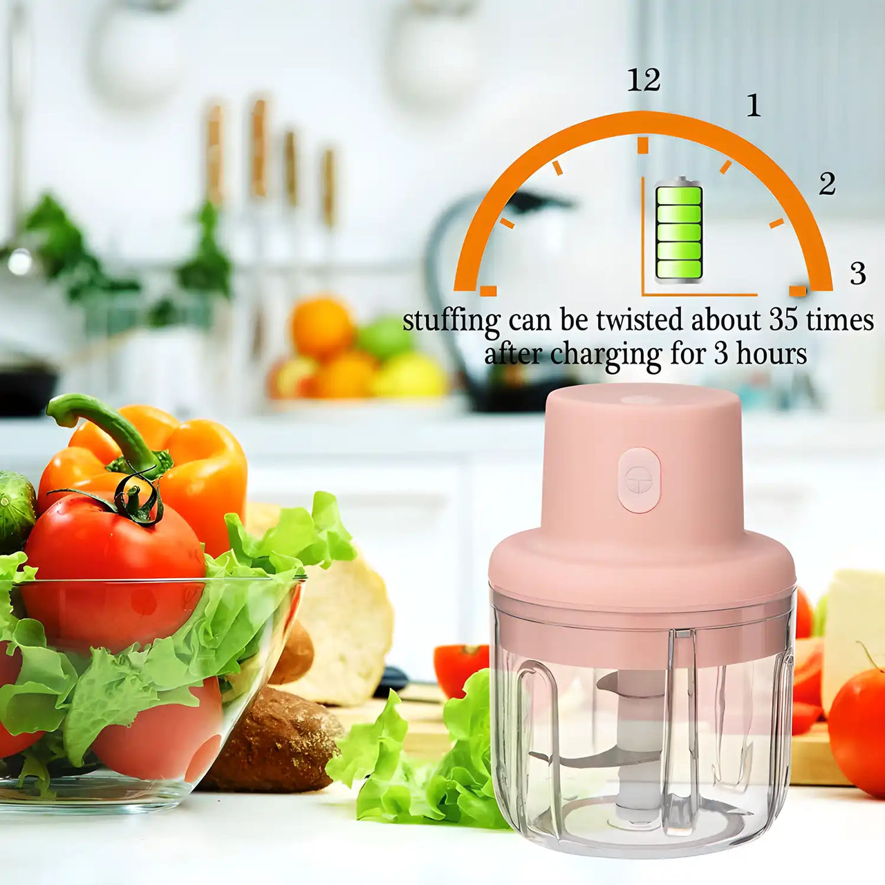 Mini Chopper-Portable Cordless Electric Mini Garlic Chopper