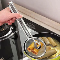 Thumbnail for Stainless Steel 2 in 1 Fry Tool Filter Spoon Snack Strainer with Clip